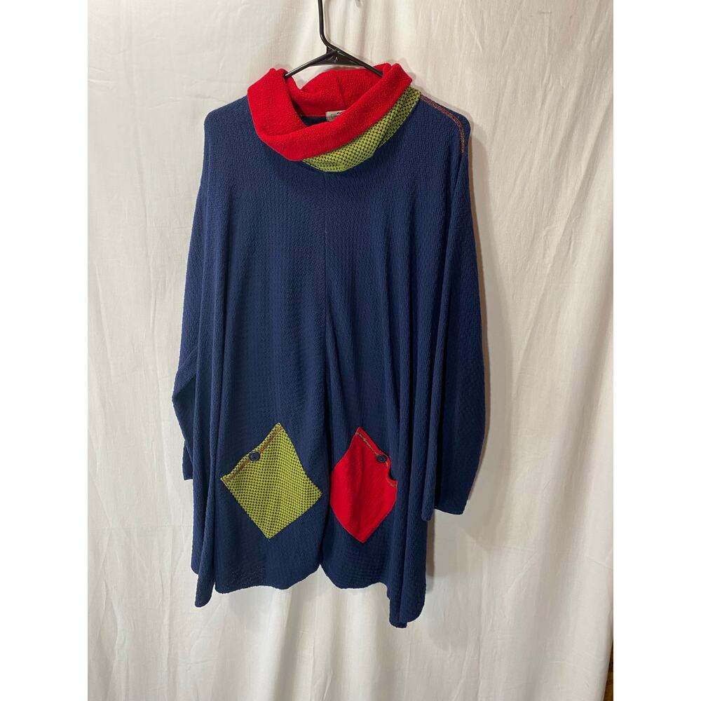 Margaret Winters Over-sized Pullover Cowl Neck Sweater 100% Cotton XL